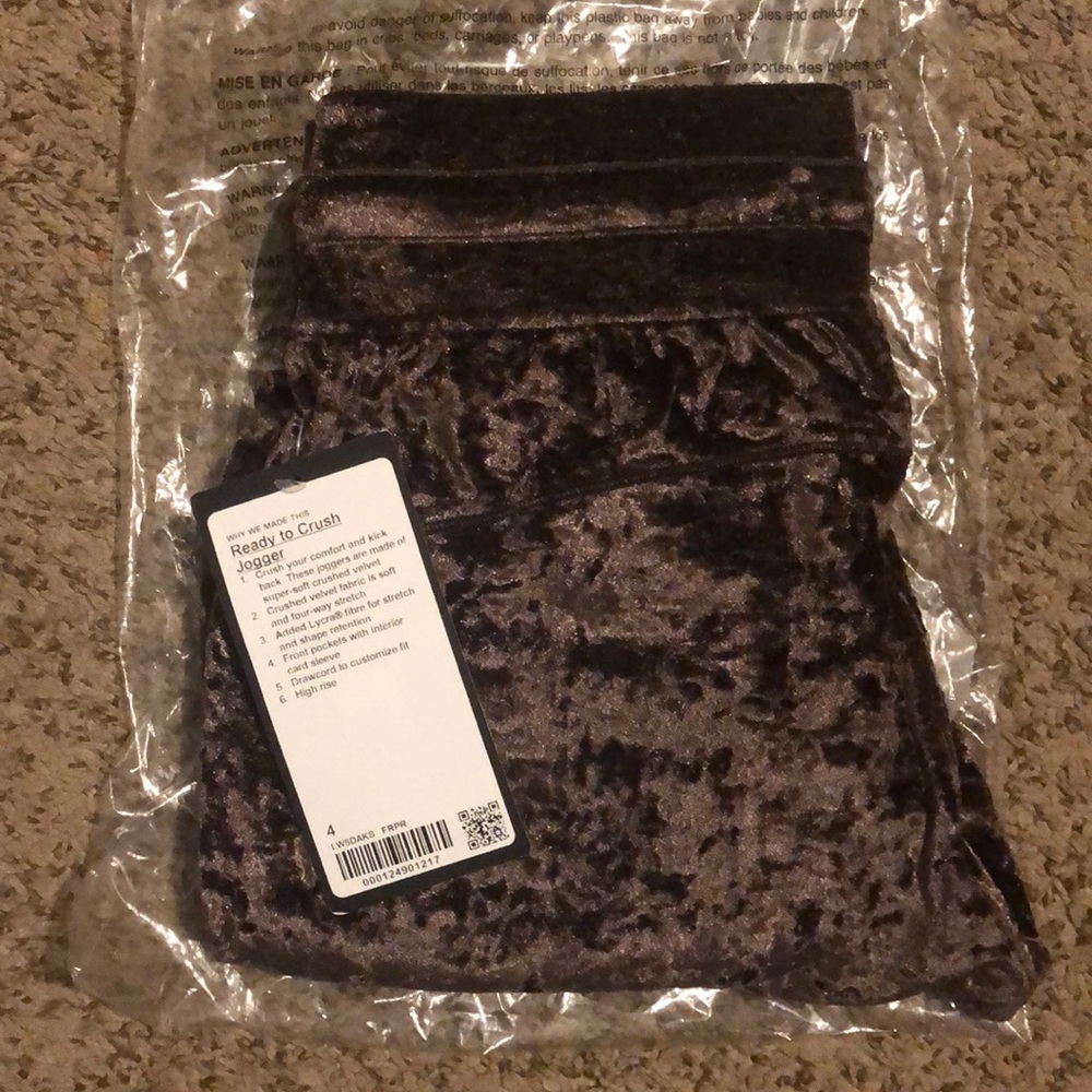 Lululemon ready to rulu jogger *crushed velvet*